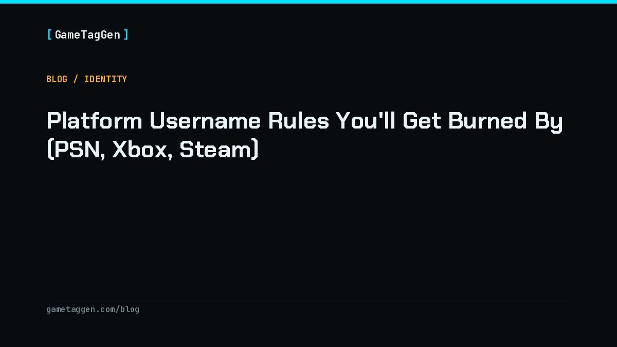 Platform Username Rules You'll Get Burned By (PSN, Xbox, Steam)